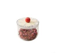 Boîte de rangement ronde transparente pour l'organisation du garde-manger, le stockage des collations, les épices, le joint hermétique, solution de rangement de cuisine (900 ml)