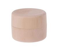 Boîte de rangement ronde vintage en bois brut avec couvercle (1)