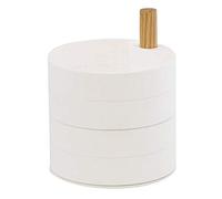 Boîte de rangement rotative à 360 degrés à 3 étages pour bijoux, boucles d'oreilles, bracelets, organiseurs de bijoux, boîtes rondes polyvalentes (couleur : blanc)