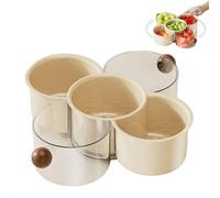 Boîte de rangement rotative à 360° pour fruits et légumes, plateau de service divisé pour tourner et collations, boîte de rangement pour noix, assiette pour légumes et fruits, double couche de