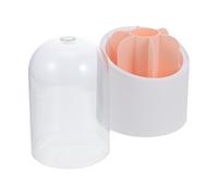 Boîte de Rangement Rotative à Couvercle pour Pinceaux de Maquillage | PP et Pet, Aspect Visible, Trous Multiples, Séparation Interne, pour Station de Maquillage