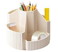 Boîte de rangement rotative - Carrousel de papeterie à cinq sections - Rangement pour marqueurs, crayons, accessoires d'art pour le bureau, organisateur pour la maison, le bureau et l'école