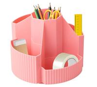 Boîte de rangement rotative - Carrousel de papeterie à cinq sections - Rangement pour marqueurs, crayons, accessoires d'art pour le bureau, organisateur pour la maison, le bureau et l'école