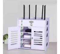 Boîte de rangement routeur WiFi, décodeur TV monté sur mur, support de commande à distance multicouche, solution de stockage pour bureau (taille : 30 × 22,5 × 32 cm)