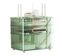 Boîte de Rangement routeur WiFi matière Plastique Stockage empilé Transparent et Visible multifonctionnelle Cache Box Internet pour la Décoration de la Maison(Green,31.5 * 21.5 * 27.5cm)