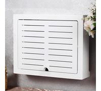 Boîte De Rangement Routeur WiFi Sans Fil, Cache Box Routeur Mural Avec Étagère Réglable, Armoire Routeur Verrouillable, Étagère Double Pour Routeur, Pour Maison Bureau Salon(White,L48cm/19in-3)