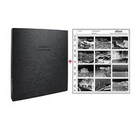 Boîte de rangement sans acide - 3 classeurs à anneaux avec feuilles d'archivage - 120 pages de protection négative - 120 pochettes négatives - 135 pochettes d'archivage négatives - Classeur négatif