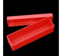 Boîte de rangement sécurisée pour 20 capsules PCGS avec système de rail pour séparer et protéger les plaques de monnaie (rouge)