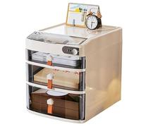 Boîte De Rangement Sécurisée pour Bureau avec Serrure Code Et Tiroirs Organiseur Bureau pour Documents Fournitures Et Objets Personnels Meuble Classement Maison Travail(4-layersB)