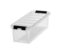 Smartstore Boîte de rangement en plastique avec couvercle – 4 L – Clips blancs
