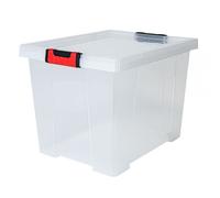 EDA Plastiques - Boîte de rangement CLIPSTOCK 45 L - Transparent, empilable, 60 kg de charge