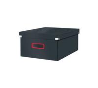 Leitz, Boîte de rangement Click & Store, Format large (36,9 x 20 x 48,2 cm), pour l'organisation des objets de la maison et du bureau, Montage bouton pression, En carton recyclé à 85%, Gris, 53490089