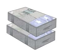 Boîte de rangement sous le lit : tiroir de rangement fin à roulettes | Conteneur de rangement à profil bas pour vêtements, chaussures, jouets et vêtements D