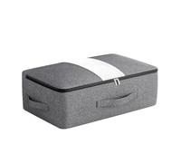 Boîte de Rangement sous lit Grise Grande capacité, Sac de Rangement pour vêtements avec poignée et fenêtre Transparente, Amovible pour vêtements, couettes (S)