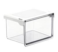 Boîte de rangement sous miroir avec tiroir, organiseur de coiffeuse | Boîte de rangement transparente de type tiroir installée sous une armoire miroir. Il permet de ranger soigneusement les