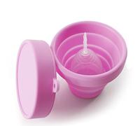 Boite de rangement stérilisateur pliable pour cup menstruelle (Rose)