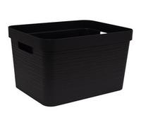 Boîte de rangement STONE, 30 litres, PP, noir