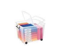 Boîte de rangement Strata 75 litres avec roues - Lot de 5 - Translucide -