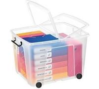 Boîte de rangement Strata 75 litres avec roues - Lot de 5 - Translucide - Cep G