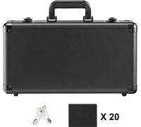 Boîte de rangement SucceBuy pour cartes graduées, 4 compartiments, séparateur en mousse avec serrure à clé pour cartes PSA, BGS et SGC, pour 96 cartes PSA, 68 BGS, 76 SGC, 348 Top Loader ou 999+ carte
