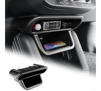 Boîte de rangement superposée pour Mini Cooper ESE J01 EV 2024 2025, conçue pour s'adapter à la zone de changement de vitesse avec installation facile et compartiments de rangement sécurisés (ABS noir