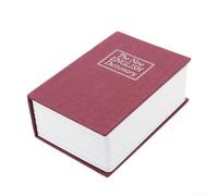Boîte de rangement sûre en forme de livre avec serrure à combinaison pour bijoux, clés de sécurité au bureau ou à la maison (rouge)