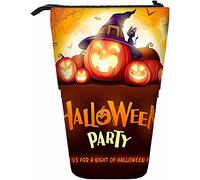 Boîte de rangement télescopique pour crayons Halloween avec fermeture éclair pour femmes, hommes, garçons, filles, fête Rejoignez-nous pour une nuit de plaisir citrouille clair de lune fantôme lune h