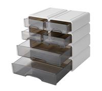 Boîte de rangement Tiroir Organiseur blanc Plastique 2 grands + 4 petits empilables Tiroir Organiseur