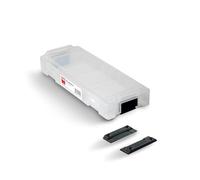 Boîte de rangement TOX L-BOXX Micro pour vis et chevilles, personnalisable + clip de fixation L-BOXX Fix Clip (2 pièces dans le sachet) pour une fixation sûre sur un établi, un mur, etc., 094909142
