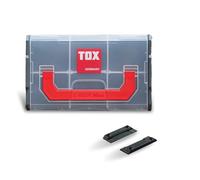 Boîte de rangement TOX L-BOXX Mini pour vis et chevilles, personnalisable + pince de fixation L-BOXX Fix Clip (2 pièces dans le sachet) pour une fixation sûre sur un établi, un mur, etc., 094909143