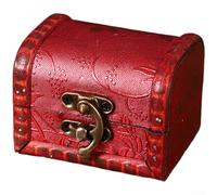 Boîte de rangement traditionnelle en bois de pin avec motif floral élégant pour bagues, montres et broches (F)