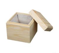 Boîte de rangement traditionnelle en pin avec doublure intérieure pour maison, atelier, studio ou préparation d'événements spéciaux (M)