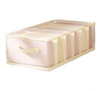 Boîte de rangement transparente 40 x 30 x 12 cm | Maille respirante robuste, design pliable, sections divisées, taille 32 x 20 x 12 cm, pour couleur beige ou grise