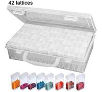 Boîte De Rangement Transparente 42/84 Compartiments Pour Perles, Strass Et Nail Art - Organiseur De Bricolage Avec Compartiments Amovibles
