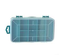 Boîte de rangement transparente à 13 sections pour vis, boulons, écrous, outils, fixations et petits accessoires avec 8 compartiments avant et 5 compartiments arrière (vert)