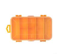 Boîte de rangement transparente à 13 sections pour vis, boulons, écrous, outils, fixations et petits accessoires avec 8 compartiments avant et 5 compartiments arrière (orange)