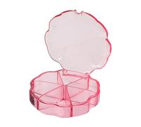 Boîte de rangement transparente à 6 compartiments en forme de pétales pour ongles, décorations artistiques, bijoux