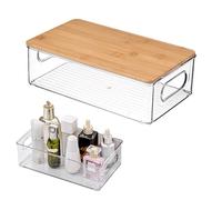 Boîte de Rangement Transparente - Avec Couvercle | Organisateur Empilable pour Cuisine, Réfrigérateur, Cosmétiques, Bijoux - Boîte de Rangement Multiusage, Organisation Maison, Bureau et Salle de Bain