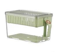 Boîte de rangement transparente avec séparateur de drainage, idéale pour l'organisation du réfrigérateur et des tiroirs intérieurs (vert, taille L)