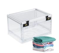 Boîte de rangement transparente avec serrure - Organiseur empilable avec serrure à combinaison - Récipient sûr pour aliments, collations, médicaments, téléphone portable, tablette, réfrigérateur