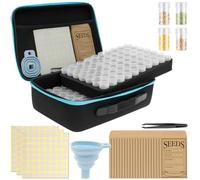 Boîte de Rangement Transparente en Plastique pour semences - avec protège-Pince et Autocollants - capacité pour Fleurs (140 grilles)