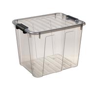 Boîte de rangement transparente grise 40L - Plast Team Home Box