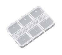 Boîte de rangement transparente multifonctionnelle avec 6 sections pour accessoires à ongles, papeterie, rangement léger, étui à outils de voyage
