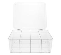 Boîte de Rangement Transparente pour Cartes, PET Plastique, Grand Format | Compartiments Amovibles, Couvercle Inclus, Identification Visuelle Rapide, pour Cartes D'identité et Cartes Présents