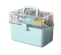 Boîte de rangement transparente pour médicaments pour une visibilité facile avec organiseurs à plusieurs couches, boîte de rangement transparente scellée et renforcée