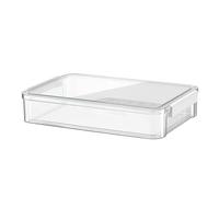Boîte de rangement transparente pour pièces d'identité, organisateur de badges nominatifs, porte-étiquettes nominatives claires pour bureau avec couvercle de verrouillage pour