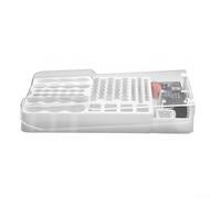 Boîte de rangement transparente pour piles avec testeur et couvercle à charnière pour un usage domestique pouvant contenir 90 cellules dans un étui en plastique blanc (blanc)