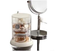 Boîte de rangement transparente rotative multicouche offrant une rotation à 360 degrés et un design vertical peu encombrant pour organiser les accessoires et les outils de maquillage (B)