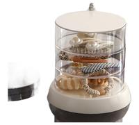 Boîte de rangement transparente rotative multicouche offrant une rotation à 360 degrés et un design vertical peu encombrant pour organiser les accessoires et les outils de maquillage (A)