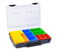 Boîte de rangement transparente Sortimo T-BOXX 320 anthracite avec poignée et set de compartiments T2 - Mallette de tri pour petites vis - Coffret à vis solide et ergonomique - de WFix